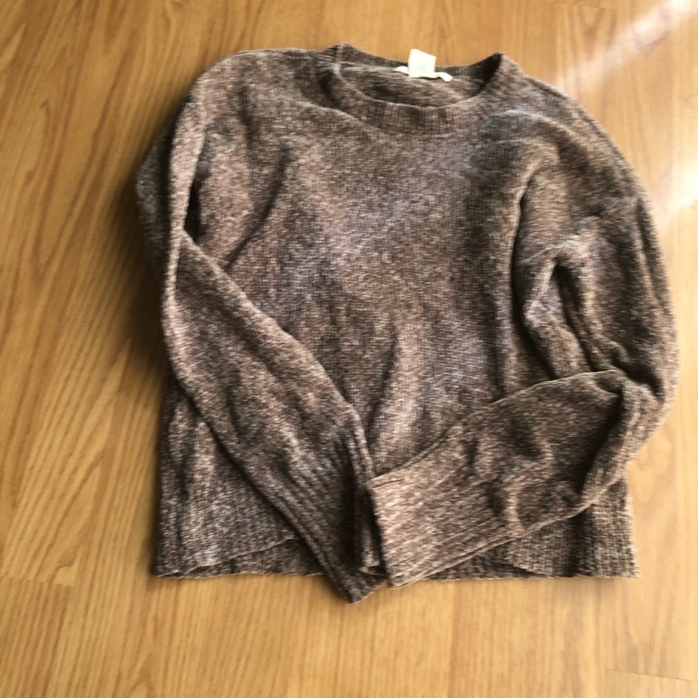 Women's Soft Brown Crewneck Sweater - Lightweight Knit